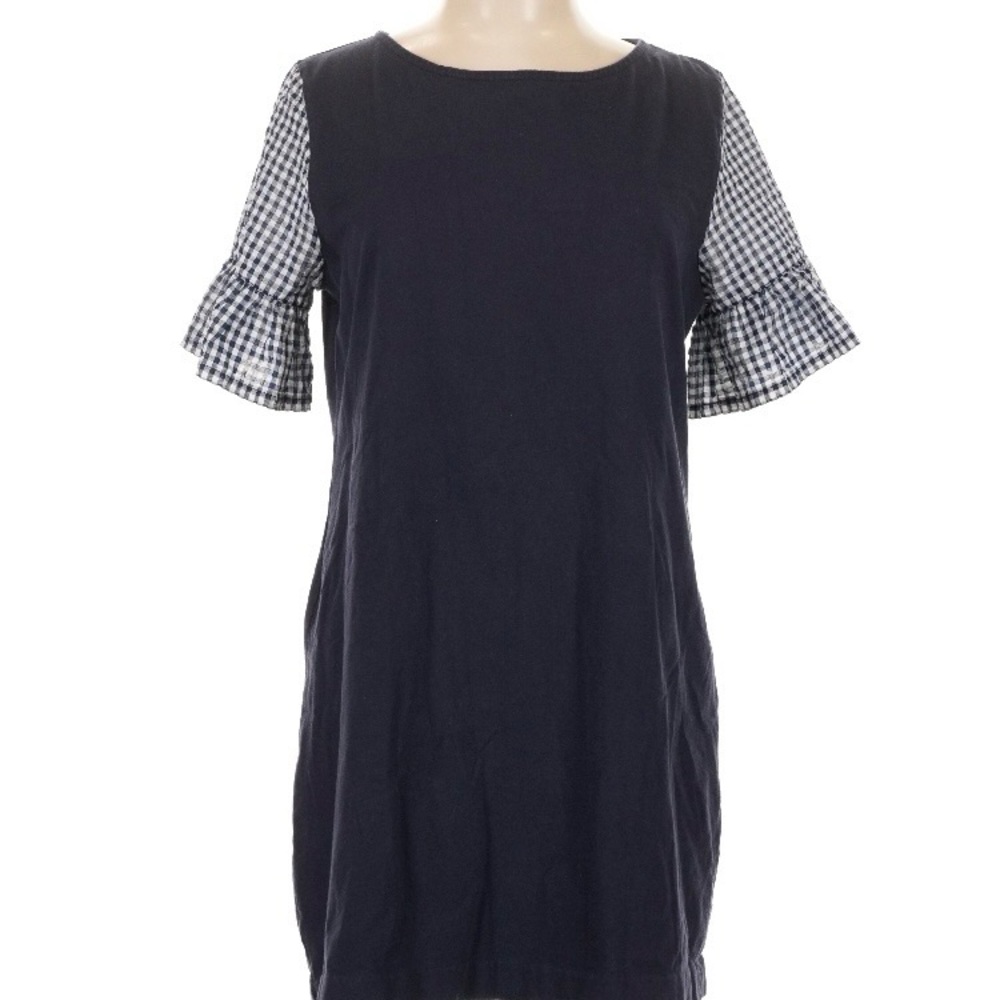 J. Crew Gingham Navy Dress